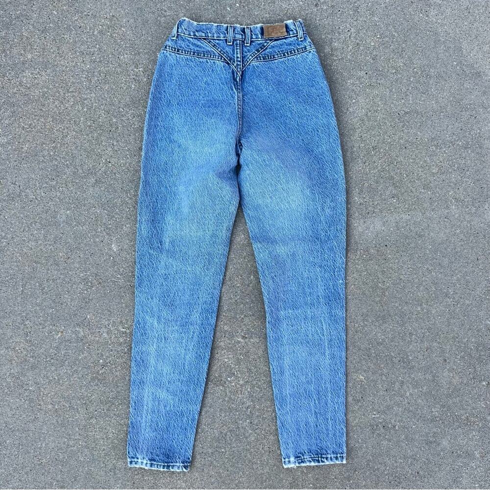 Vintage 80s Lee high rise acid wash bareback taper leg jeans